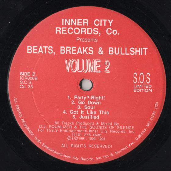 DJ Equalizer & The Sounds Of Silence - Beats, Breaks & Bullshit Volume 2 | Inner City Records Co. (ICR 006) - 2