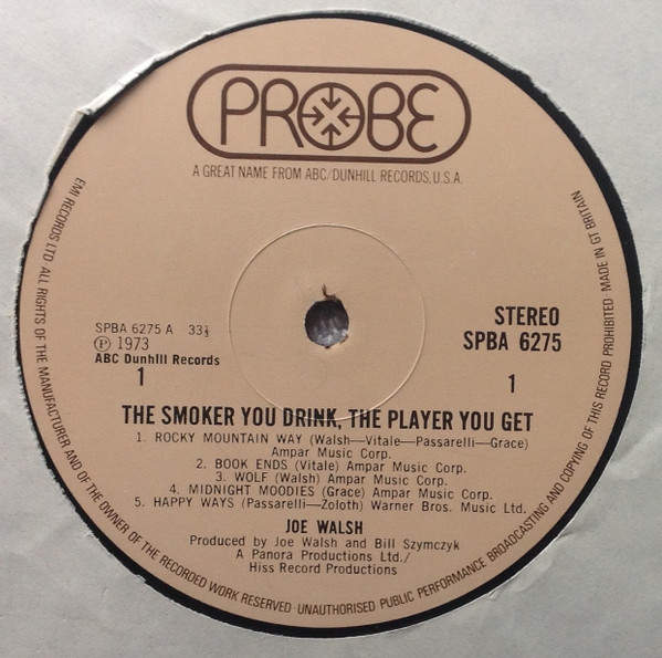 Joe Walsh - The Smoker You Drink, The Player You Get | Probe (SPBA 6275) - 4 Joe Walsh - The Smoker You Drink, The Player You Get | Probe (SPBA 6275) - 4