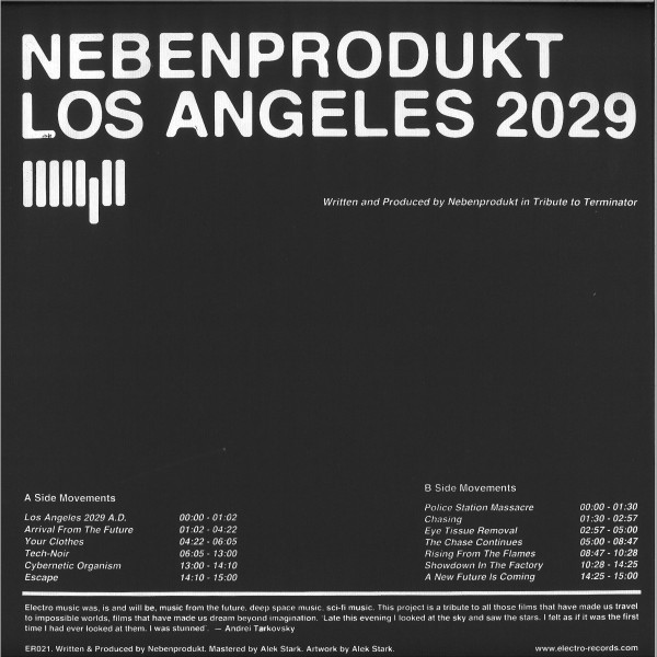Nebenprodukt - Los Angeles 2029 | Electro Records (ER021) Nebenprodukt - Los Angeles 2029 | Electro Records (ER021)