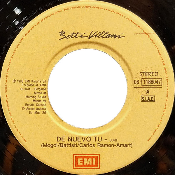 Betty Villani - De Nuevo Tu | EMI (06 1188047) - 3