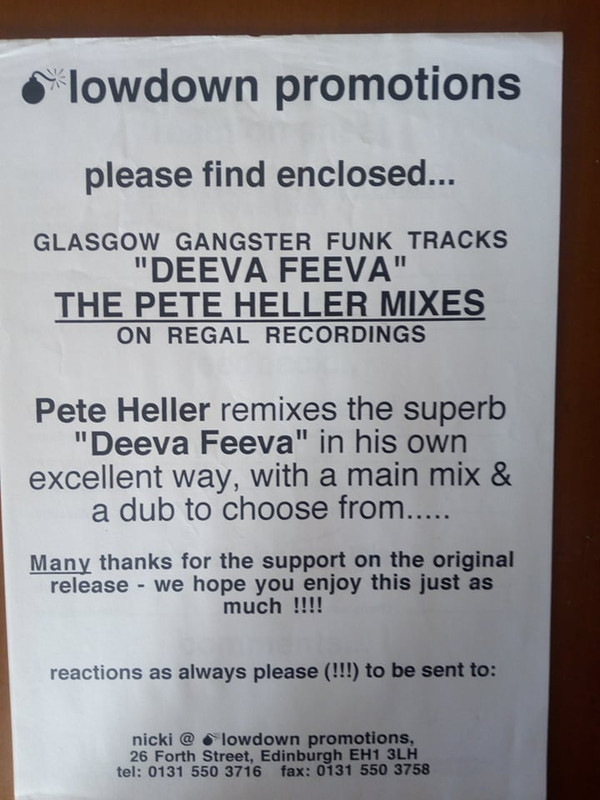 Glasgow Gangster Funk - Deeva Feeva (Pete Heller Mix) | Regal (REG 29) - 2