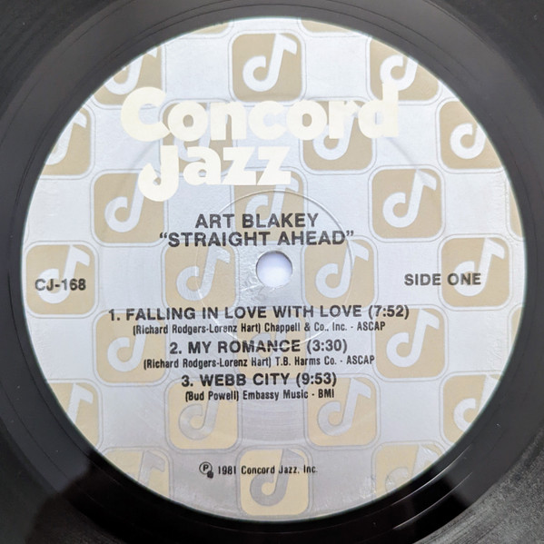 Art Blakey & The Jazz Messengers - Straight Ahead | Concord Jazz (CJ-168) - 3
