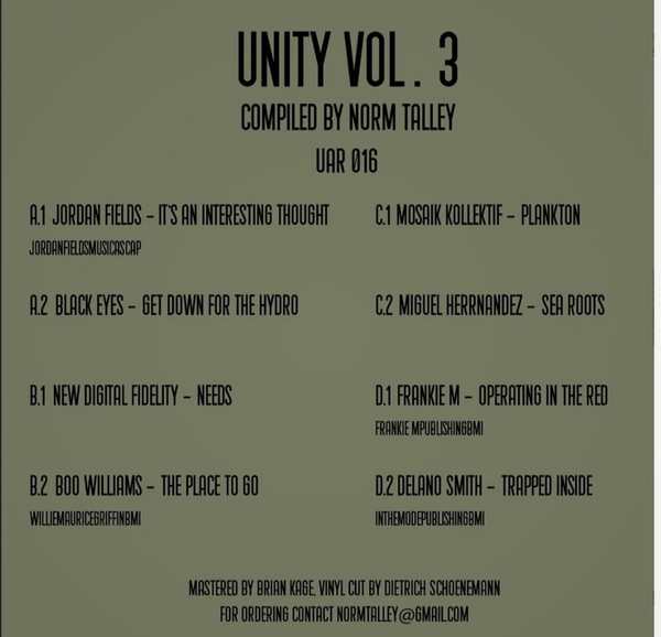 Various - Unity Vol. 3 | Upstairs Asylum Recordings (UAR 016) - 2