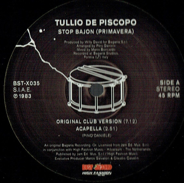 Tullio De Piscopo - Stop Bajon | Best Record Italy (BST-X035)