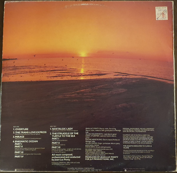 Jean-Luc Ponty - Enigmatic Ocean | Atlantic (SD 19110) - 2