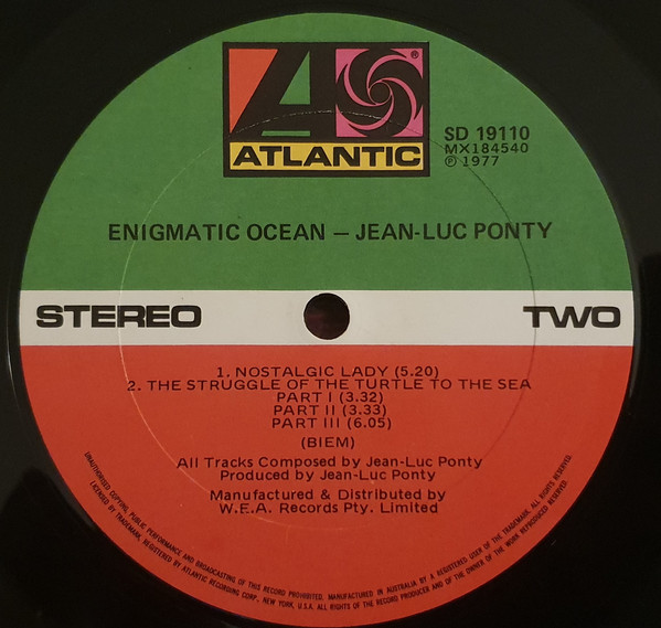 Jean-Luc Ponty - Enigmatic Ocean | Atlantic (SD 19110) - 4