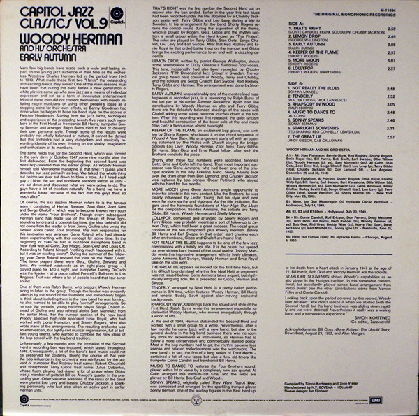 Woody Herman And His Orchestra - Early Autumn | Capitol Records (M-11034) - 2