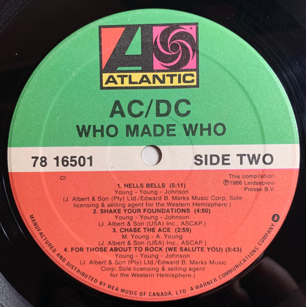 AC/DC - Who Made Who [Vinyl] | Atlantic (78 16501) - 3