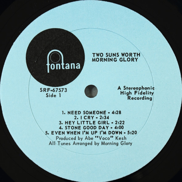 Morning Glory - Two Suns Worth | Fontana (SRF 67573) - 3