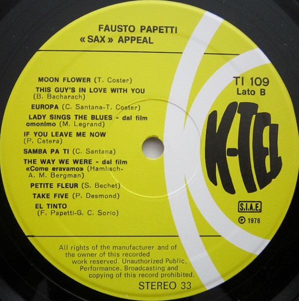 Fausto Papetti - "Sax" Appeal | K-Tel (TI 109)