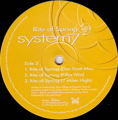 System 7 - Rite Of Spring | Butterfly Records (BFLT42) - 2