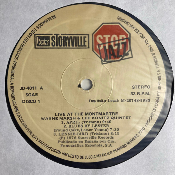 Warne Marsh Lee Konitz Quintet - Live At The Montmartre Club | Storyville (JD-4011/12) - 3