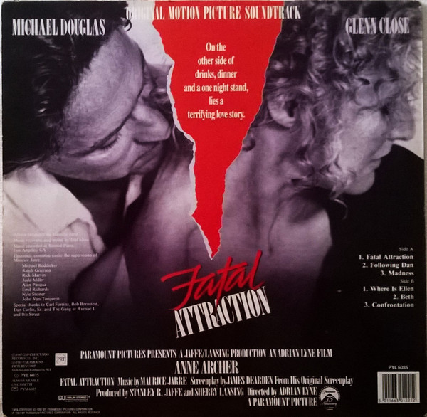 Maurice Jarre - Fatal Attraction (Original Motion Picture Soundtrack) | PRT (PYL 6035) - 2