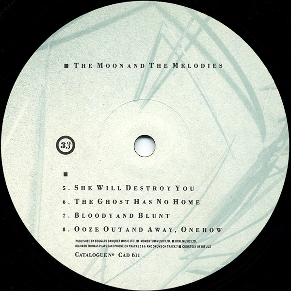 Harold Budd ▪ Elizabeth Fraser ▪ Robin Guthrie ▪ Simon Raymonde - The Moon And The Melodies | 4AD (CAD 611) - 4