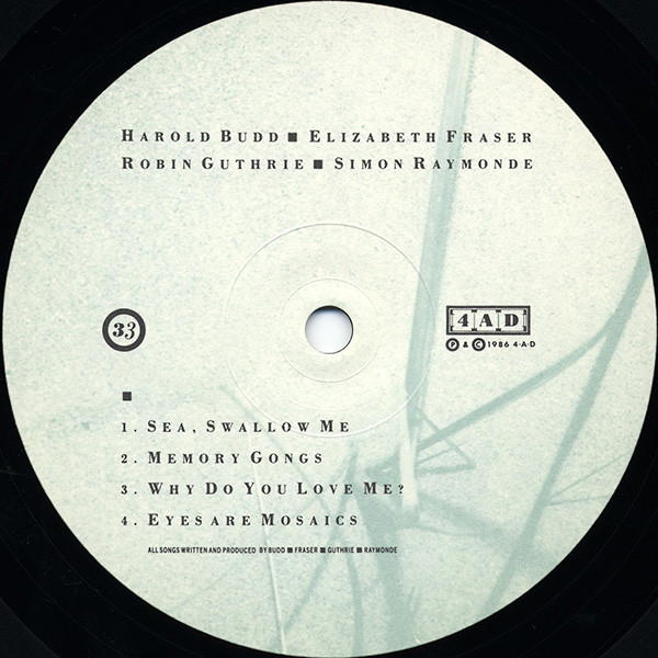 Harold Budd ▪ Elizabeth Fraser ▪ Robin Guthrie ▪ Simon Raymonde - The Moon And The Melodies | 4AD (CAD 611) - 3