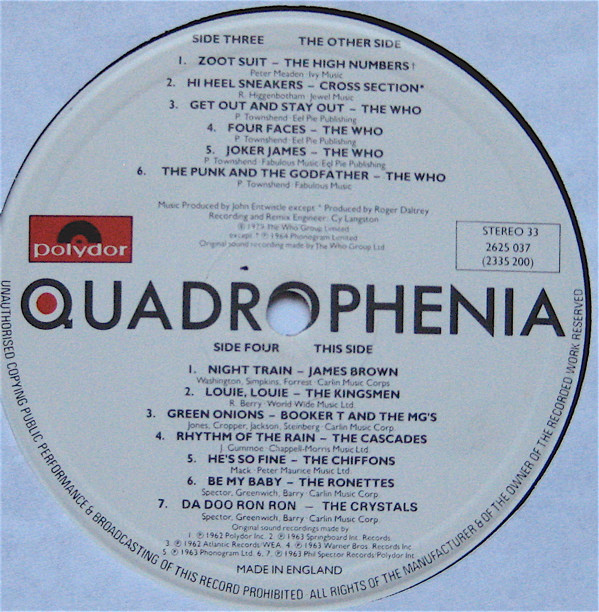 Various - Quadrophenia (Music From The Soundtrack Of The Who Film) | Polydor (2625 037) - 11 Various - Quadrophenia (Music From The Soundtrack Of The Who Film) | Polydor (2625 037) - 11