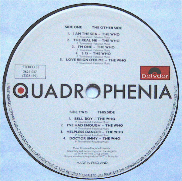 Various - Quadrophenia (Music From The Soundtrack Of The Who Film) | Polydor (2625 037) - 7 Various - Quadrophenia (Music From The Soundtrack Of The Who Film) | Polydor (2625 037) - 7