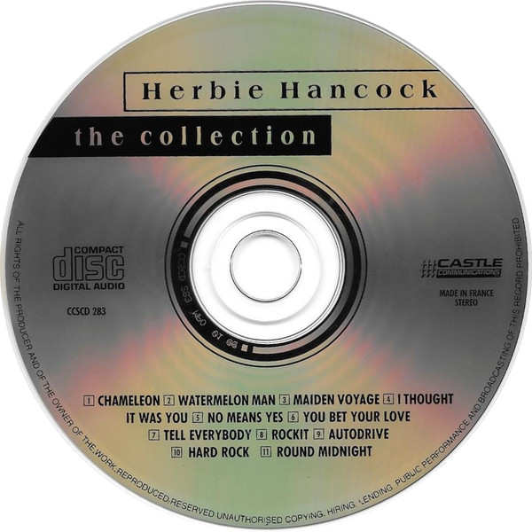 Herbie Hancock - The Collection | Castle Communications PLC (CCSCD 283) - 3 Herbie Hancock - The Collection | Castle Communications PLC (CCSCD 283) - 3