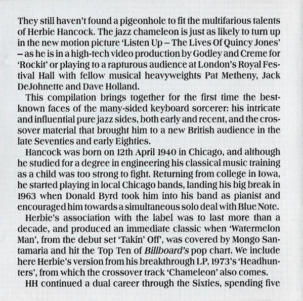 Herbie Hancock - The Collection | Castle Communications PLC (CCSCD 283) - 4 Herbie Hancock - The Collection | Castle Communications PLC (CCSCD 283) - 4
