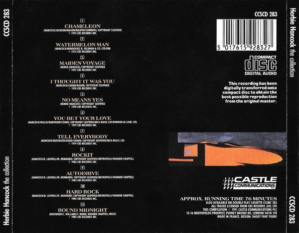 Herbie Hancock - The Collection | Castle Communications PLC (CCSCD 283) - 2 Herbie Hancock - The Collection | Castle Communications PLC (CCSCD 283) - 2