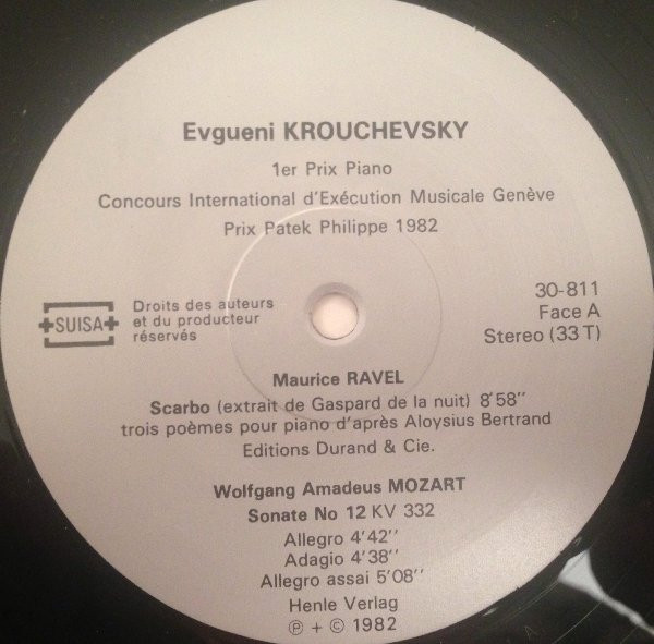 Evgueni Krouchevsky - Prix Patek Philippe 1982 - 1er Prix Piano | Not On Label (LP 30 811) - 4 Evgueni Krouchevsky - Prix Patek Philippe 1982 - 1er Prix Piano | Not On Label (LP 30 811) - 4