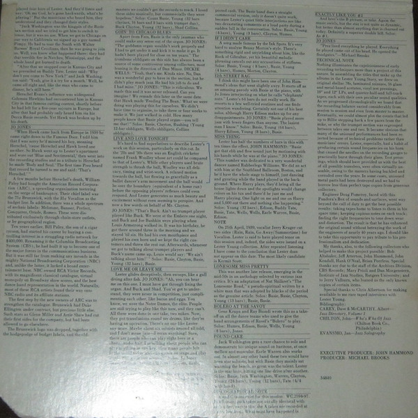 Lester Young - The Lester Young Story / Volume 3 Enter The Count | Columbia (JG 34840) - 4