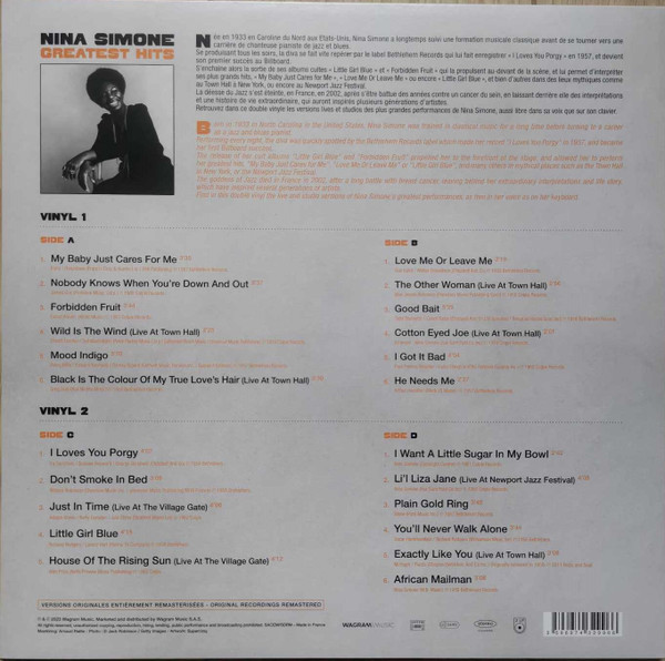 Nina Simone - Nina Simone Greatest Hits | Wagram Music (3432996) - 2
