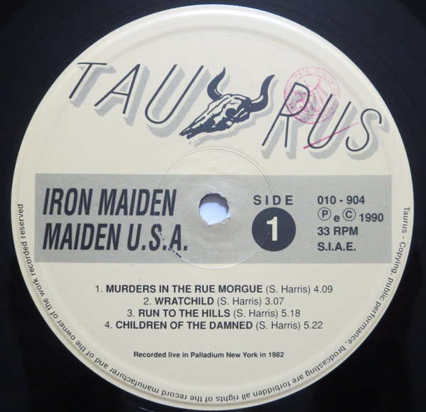 Iron Maiden - Maiden U.S.A. | Taurus Records (010-904) - 4 Iron Maiden - Maiden U.S.A. | Taurus Records (010-904) - 4