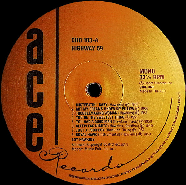 Roy Hawkins - Highway 59 | Ace (CHD 103) - 3