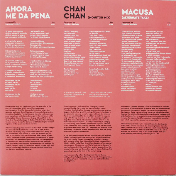 Buena Vista Social Club - Ahora Me Da Pena EP (Limited Edition - RSD2022) [Vinyl] | World Circuit (WCV099) - 2