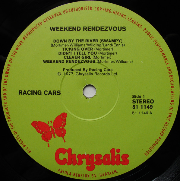 Racing Cars - Weekend Rendezvous | Chrysalis (51-1149) - 3 Racing Cars - Weekend Rendezvous | Chrysalis (51-1149) - 3