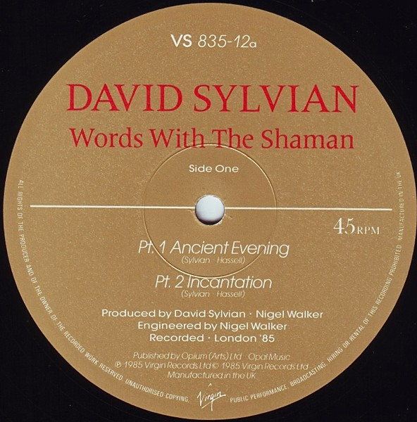 David Sylvian , Jon Hassell • Steve Jansen , Holger Czukay - Words With The Shaman | Virgin (VS 835-12) - 3