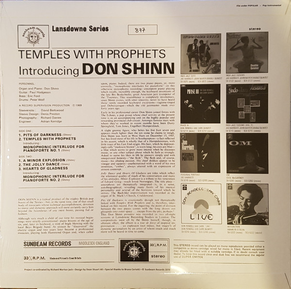 Don Shinn - Temples With Prophets | Sunbeam Records (SBRLP5107)