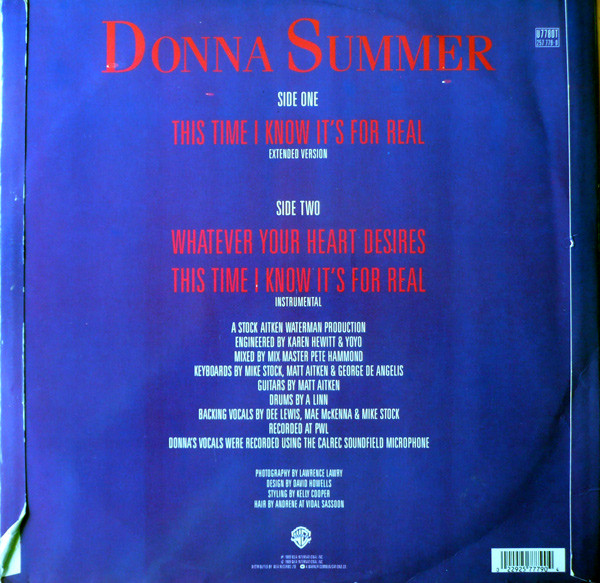 Donna Summer - This Time I Know It's For Real | Warner Bros. Records (U7780T)