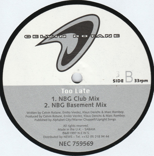 Celvin Rotane - Theme From Magnum (The Remixes) | NEC Records (NEC 759569) - 4