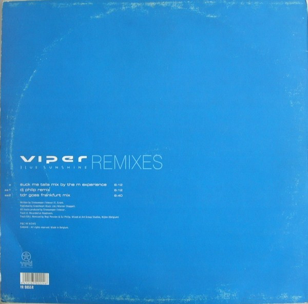 Viper - Blue Sunshine (Remixes) | Yeti Records (YR 9855 R) - 2 Viper - Blue Sunshine (Remixes) | Yeti Records (YR 9855 R) - 2