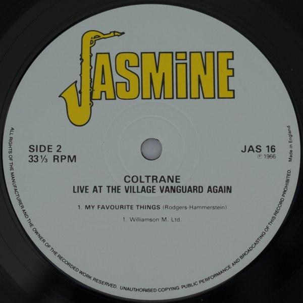 John Coltrane - Live At The Village Vanguard Again! | Jasmine Records (JAS 16) - 3