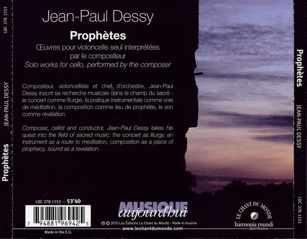 Jean-Paul Dessy - Prophètes | Le Chant du Monde (LDC 278 1153)