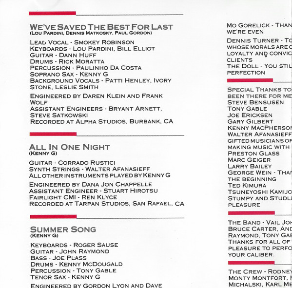 Kenny G - Silhouette | Arista (ARCD-8457) - 4