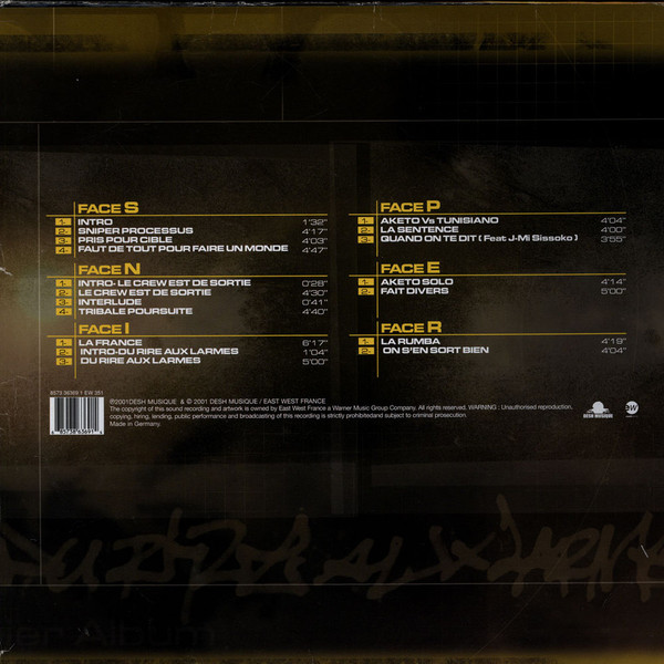 Sniper - Du Rire Aux Larmes | Desh Musique (8573 86369 1) - 2