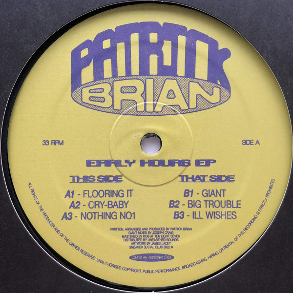 Patrick Brian - Early Hours EP | Sneaker Social Club (SNKR038)