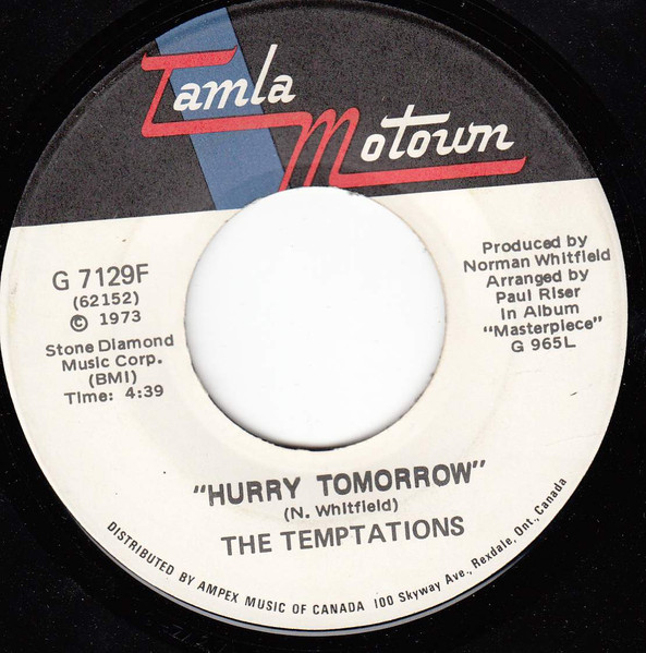 The Temptations - Plastic Man / Hurry Tomorrow | Tamla Motown (G 7129F) - 2
