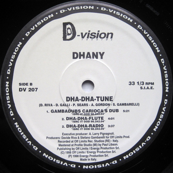 Dhany - Dha Dha Tune | D:vision Records (DV 207) - 2