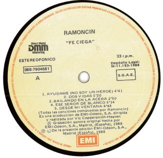 Ramoncín - Fe Ciega | EMI (068-7904681) - 3