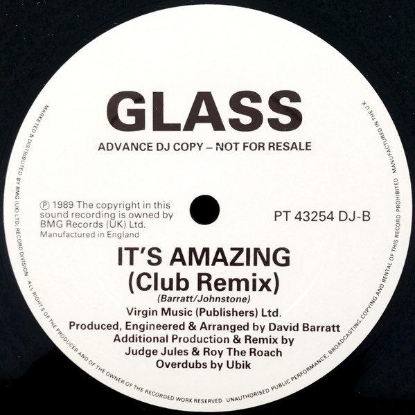 Glass - It's Amazing | RCA (PT 43254 DJ) - 2