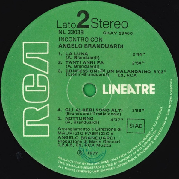 Angelo Branduardi - Incontro Con Angelo Branduardi | RCA (NL 33038) - 4 Angelo Branduardi - Incontro Con Angelo Branduardi | RCA (NL 33038) - 4