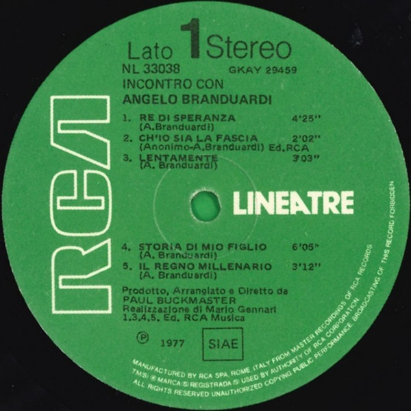 Angelo Branduardi - Incontro Con Angelo Branduardi | RCA (NL 33038) - 3 Angelo Branduardi - Incontro Con Angelo Branduardi | RCA (NL 33038) - 3