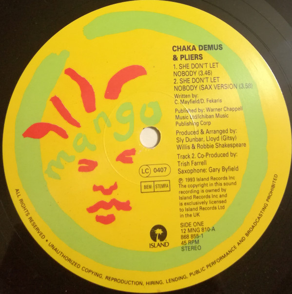 Chaka Demus & Pliers - She Don't Let Nobody | Mango (12MNG 810) - 3