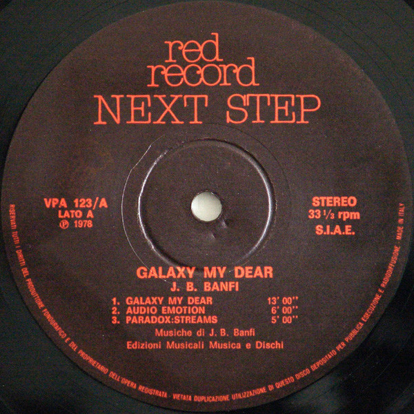 Baffo Banfi - Galaxy My Dear | Red Record (VPA 123) - 3 Baffo Banfi - Galaxy My Dear | Red Record (VPA 123) - 3