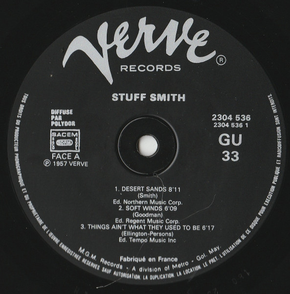 Stuff Smith - Stuff Smith | Verve Records (2304 536) - 3